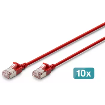 DIGITUS CAT 6A F-FTP Slim Patchkabel, Kupfer, LSZH, 0,5 m, Grau