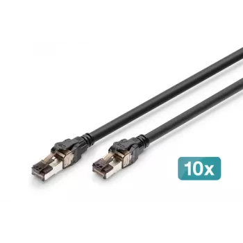 DIGITUS CAT 8.1 S/FTP Patchkabel, Cu, LSZH, 0,5 m, Grau