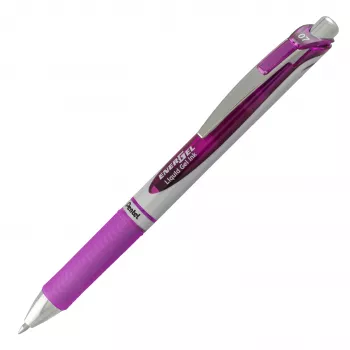 Pentel EnerGel BL77-4COL Liquid Gel Rollerball Pen Set - 4 Stifte (Orange, Pink, Hellblau, Violett) 0,7 mm
