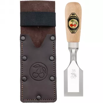 Kirschen 1001 Series Bevel Edge Firmer Chisel 35 mm with Leather Holster