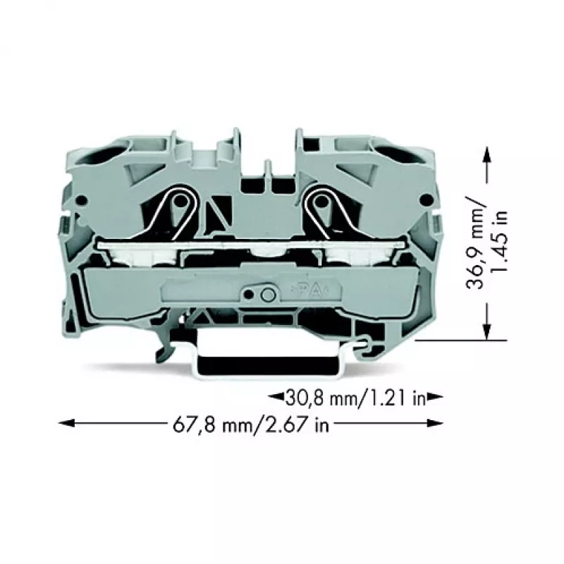 WAGO 2010-1201 Durchgangs-Reihenklemme, 10 mm², 800 V, grau