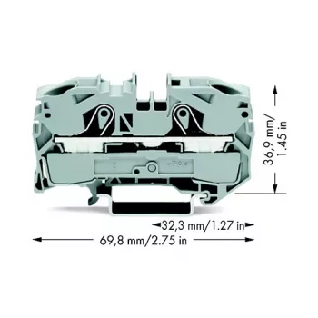 WAGO 2016-1201 Durchgangsklemme, 16 mm², 800 V, grau, Push-in CAGE CLAMP