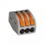 WAGO 222-413 3-Leiter Hebel-Spleißverbinder, 32 A, 400 V, grau/orange