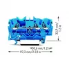 WAGO 2002-1304 3-Leiter Push-in Klemmenblock, 2,5 mm², 800 V, grau