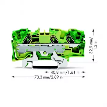 WAGO 2006-1307 Endplatte für TOPJOB® S 2006 Serie, grau, 7,5 mm Breite, 73,5 mm Höhe, 32,9 mm Tiefe