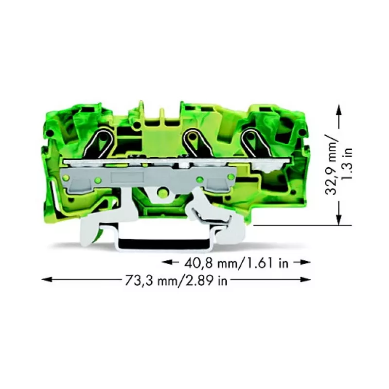 WAGO 2006-1307 Endplatte für TOPJOB® S 2006 Serie, grau, 7,5 mm Breite, 73,5 mm Höhe, 32,9 mm Tiefe