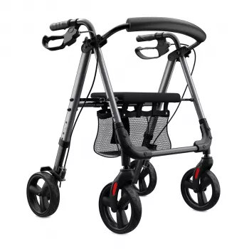 Weinberger Aluminium Rollator 1-Fach Klappbar - Silber/Grau, 136 kg Belastbarkeit