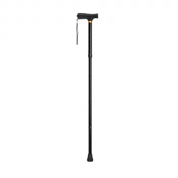 Weinberger Klappbarer Spazierstock - Verstellbarer Aluminiumstock mit ergonomischem T-Griff, Schwarz