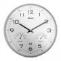 MEBUS 52842 Funk-Wanduhr Kunststoff Weiß/Silber