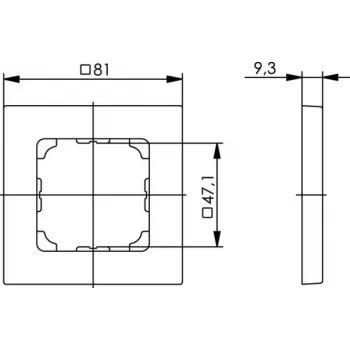 Telegärtner B00004A0024 Schraubloser Netzwerk-Abdeckrahmen 8-Port Reinweiß 81x81mm