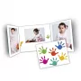 DAIBER Hands Portrait Photo Folders 13x18 cm, 25er-Pack, Weiß mit mehrfarbigem Handabdruck-Design