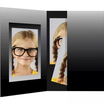 DAIBER 1721 Passport Photo Folders 36x50 mm Black/Silver (100 Pack)