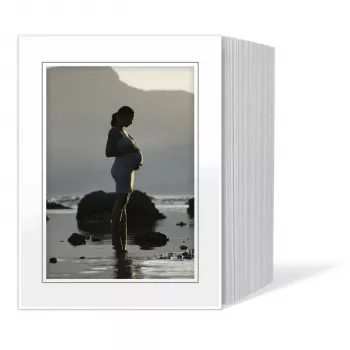 DAIBER Passepartout 13x18 cm Weiß/Graue Linie, 125 Stück