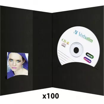 DAIBER 6613 1x100 Folders with CD Archive, 10x15, Black