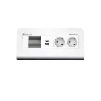 Kindermann CP desk² 80 4-Slot 2x Power USB Desktop-Anschlusspanel