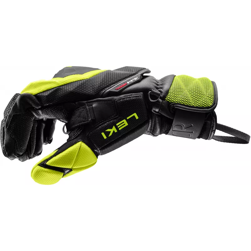 LEKI WCR Venom SL 3D Ski-Rennhandschuhe Schwarz/Gelb, Größe 10,0 (XL)