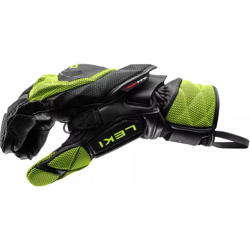 LEKI WCR Venom GS 3D Lobster Ski-Rennhandschuhe Größe 8,5 Schwarz/Ice Lemon