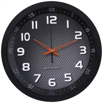 Technoline WT 8972 Wanduhr - Quarz - Analog - Weißes Zifferblatt - Schwarzer Rahmen - 25,5 cm
