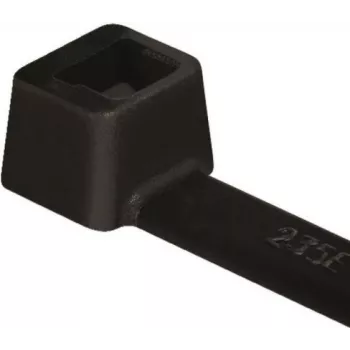 HellermannTyton T18L PA66W BK 100 Kabelbinder, Schwarz, 205 mm x 2,5 mm, 100er-Pack