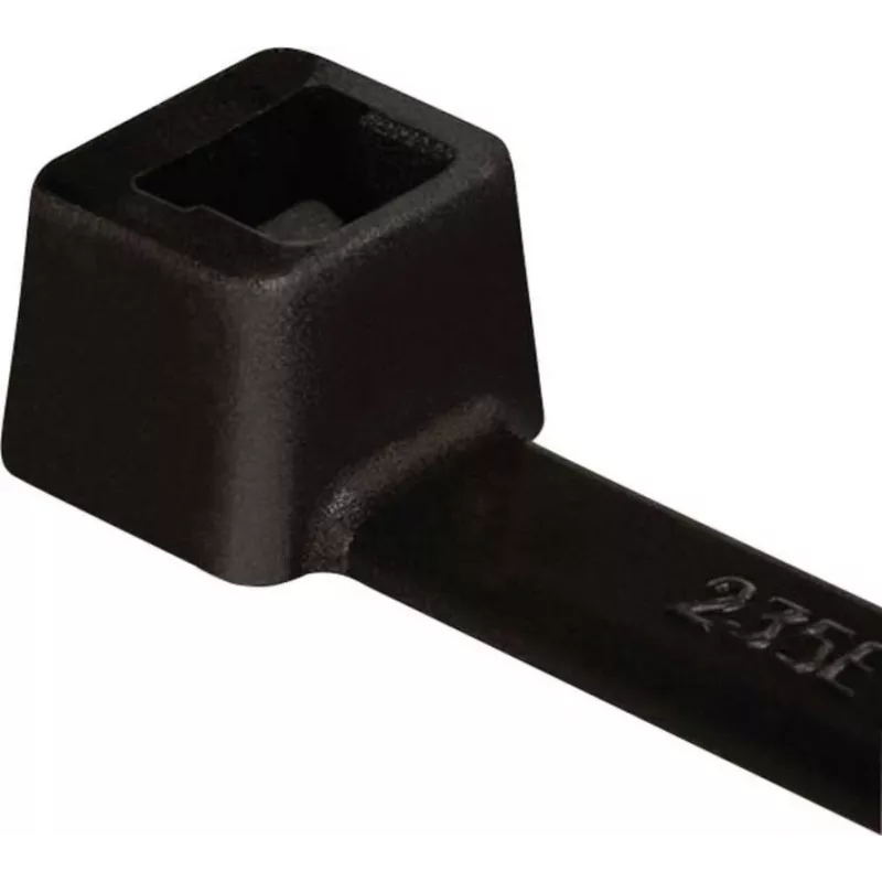 HellermannTyton T30R-W-BK-C1 Kabelbinder, innenverzahnt, 150 mm x 3,5 mm, schwarz, Polyamid 6.6, 100 Stück