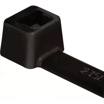 HellermannTyton T30L-W-BK-C1 Kabelbinder, innenverzahnt, T-Serie, 190mm x 3,5mm, schwarz, Polyamid 6.6, 100 Stück