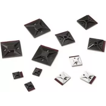 HellermannTyton MB4APT-A Selbstklebender Kabelbinderhalter, Polyamid 6.6, Schwarz, 28x28mm, 100 Stück