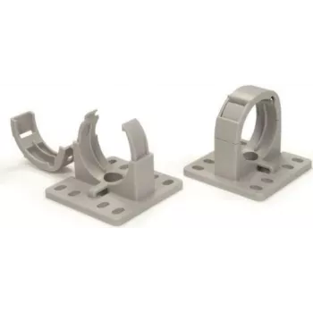 HellermannTyton CTCC-IWS37-MB65-PA66/6HIRHS-GY 20 Wellrohr-Clip, grau, 37 mm, Schraubbefestigung, PA66, Packung mit 20 Stück