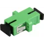 SYNERGY21 SC/APC Fiber Optic Adapter, Singlemode, Simplex, PVC, Ceramic Sleeve, Flanged, Green