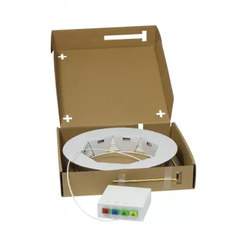 SYNERGY21 FTTH Compact Box Pre-Assembled, 4xSC/APC -> Open End, 40m, 9/125µm, G.657.A2, 4-Faser, OD=2,2mm