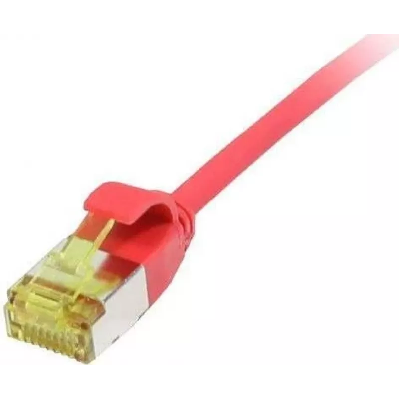 Synergy 21 Patchkabel RJ45 CAT6A 500MHz 7,5m Rot U/FTP Slimline Rund d=3,8mm TPE/LSZH (Superflex) AWG32 mit CAT7-Rohkabel