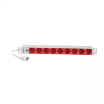 Synergy 21 ALLNET 19-inch 1U Power Strip 9x Schuko Outlets CEE7 with IEC C14 Plug 10A 2m Black