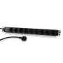 Synergy 21 ALLNET 19-Zoll Rack Power Strip 9x CEE7/3 Steckdosen mit CEE7/7 Stecker, 2m Kabel, Schwarz (S215390V4)