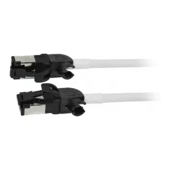 Synergy21 Patchkabel RJ45, CAT6A 500MHz, 1,5m, Weiß, S/FTP, Slimline Rund d=4,5mm, TPE/LSZH (Superflex), AWG28, mit CAT7-Rohstecker, drehbarer Stecker