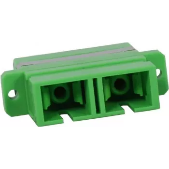 SYNERGY21 Fiber Optic Coupler SC/APC Female to SC/APC Female Singlemode Duplex OS2 9/125µm PVC Green