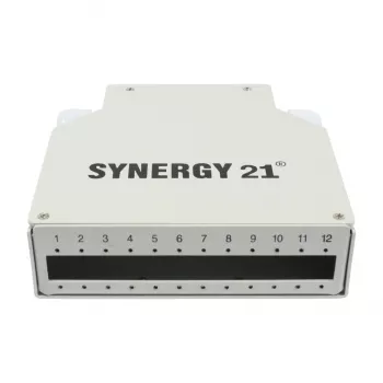 SYNERGY21 LWL Patch Panel für DIN-Schiene 12x LC Duplex / SC Simplex Adapter ohne Kupplungen - Kabel
