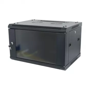 ALLNET 19 inch Wandgehäuse 18U 1-teilig Tiefe 600mm Schwarz Flat Pack SMA Serie