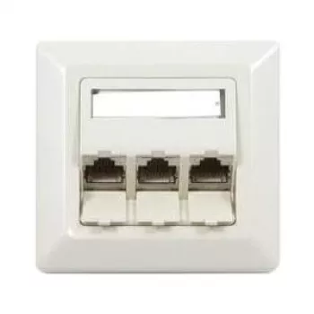 Synergy 21 S216327 RJ-45 Cat6a Netzwerk-Wandanschlussdose, 2-Port, geschirmt, Weiß (RAL 9010)