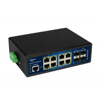 ALLNET ALL-SGI8112PM-BT Industrial Full Managed Layer2+ Gigabit Ethernet PoE++ Switch, 12-Port, 8x PoE++ (240W Budget)