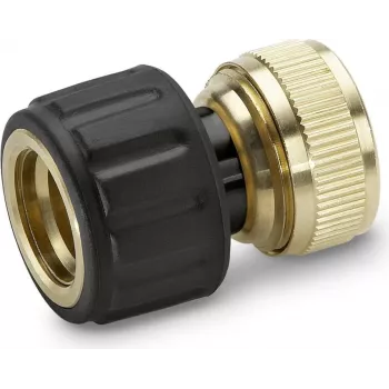 Kärcher Premium Line Schlauchverbinder mit Wasserstopp - kompatibel mit 1/2 inch & 5/8 inch, Schwarz/Gelb