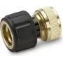 Kärcher Premium Line Schlauchverbinder mit Wasserstopp - kompatibel mit 1/2 inch & 5/8 inch, Schwarz/Gelb
