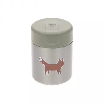 Lassig Thermobehälter Food Jar Little Forest Fuchs, 315 ml, doppelwandiger Edelstahl, auslaufsicher, grün