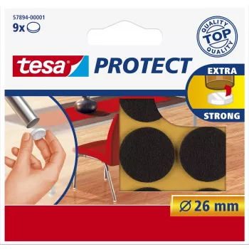 Tesa Protect Filzgleiter - Rund - Braun - 26 mm - 9 Stück