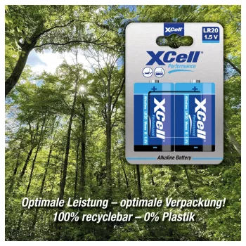 XCell Performance Alkaline LR20 Mono D Battery 2-Pack - 1.5V