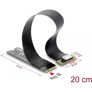Delock M.2 Key M zu 1 x OCuLink SFF-8612 Konverter mit 20 cm Kabel