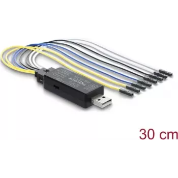 Delock USB 2.0 zu TTL UART Seriell Konverter, 3,3V/5V, 6-Pin Stiftleiste, 30 cm Kabel