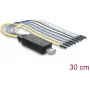 Delock USB 2.0 zu TTL UART Seriell Konverter, 3,3V/5V, 6-Pin Stiftleiste, 30 cm Kabel