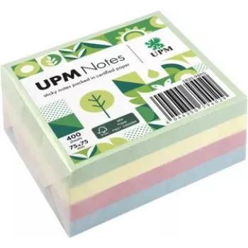 UPM Notes Haftnotizen 400 Blatt Pastell Mix Grün Blau Pink Gelb
