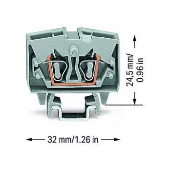 WAGO 264-701 Durchgangsklemme, 6 mm², 800 V, grau, CAGE CLAMP®