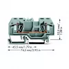 WAGO 282-901 3-Leiter CAGE CLAMP Klemmenblock, 10 mm², grau, DIN-Schiene 35