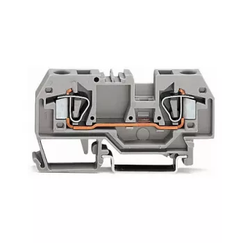 WAGO 282-901 3-Leiter CAGE CLAMP Klemmenblock, 10 mm², grau, DIN-Schiene 35
